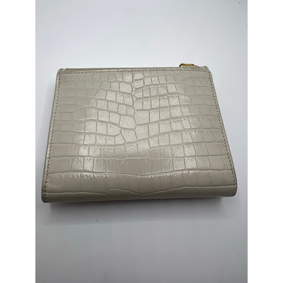 Excellent Condition Saint Laurent Wallet Beige Croc-Embossed Leather - Picture 2 of 9